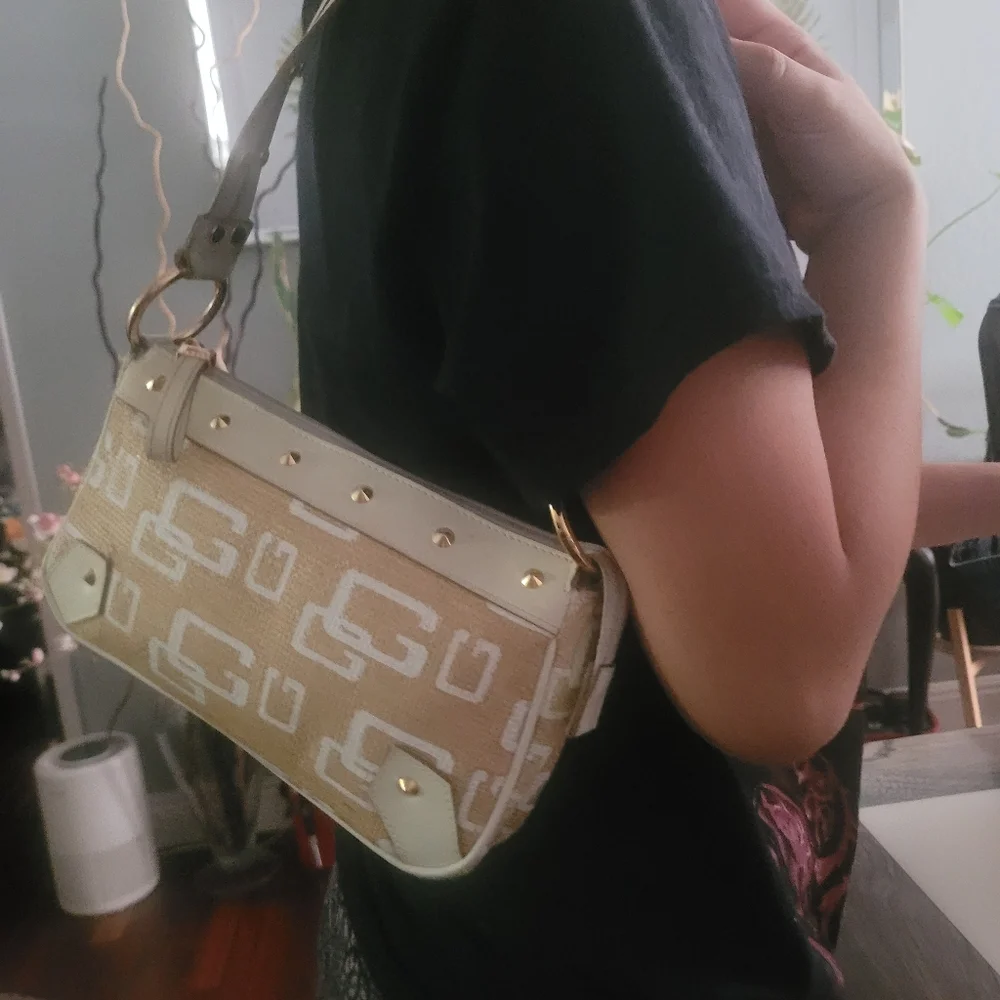 GUESS Y2K Natural Jute Purse